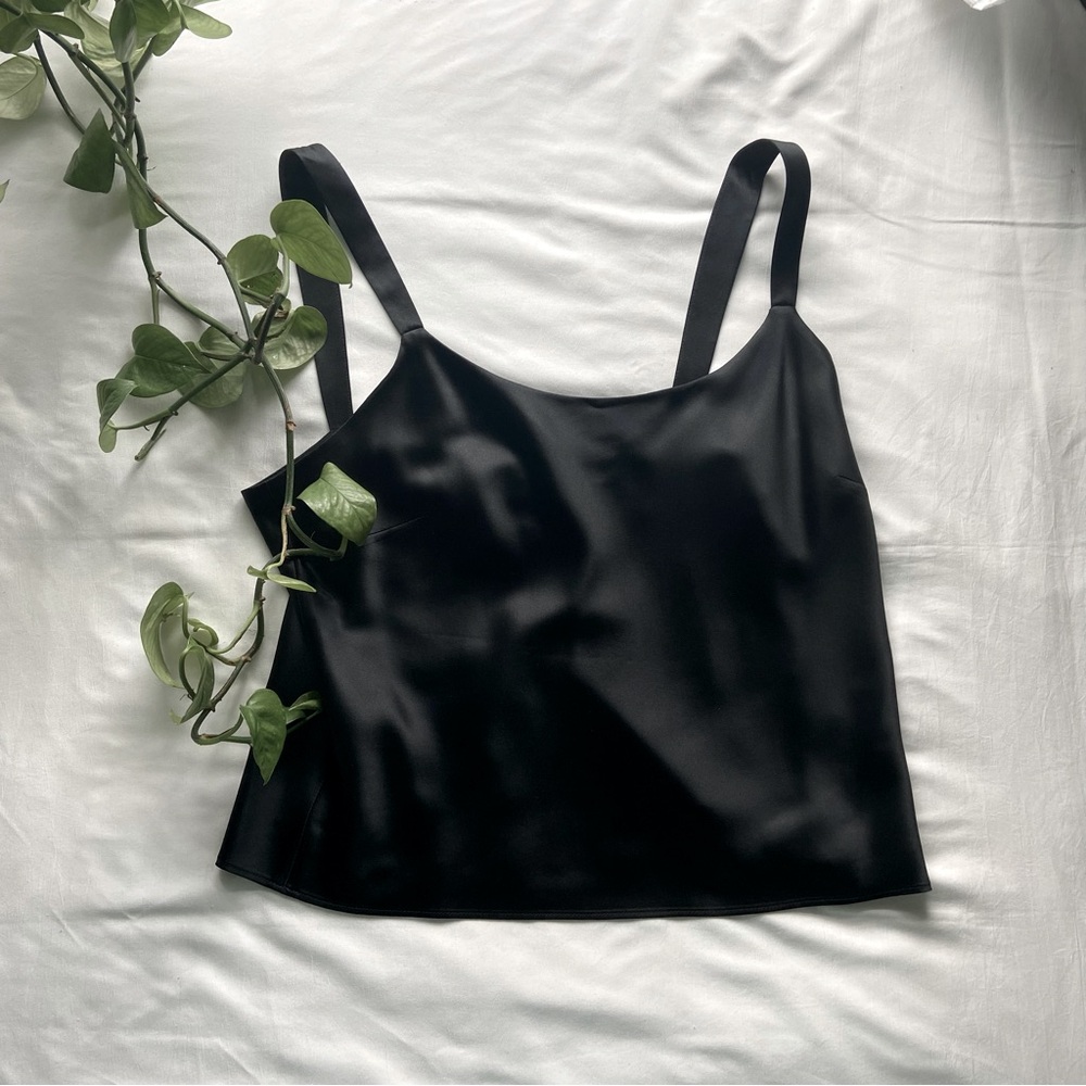 Lafayette 148 New York Black Silk Tank Top Size 8